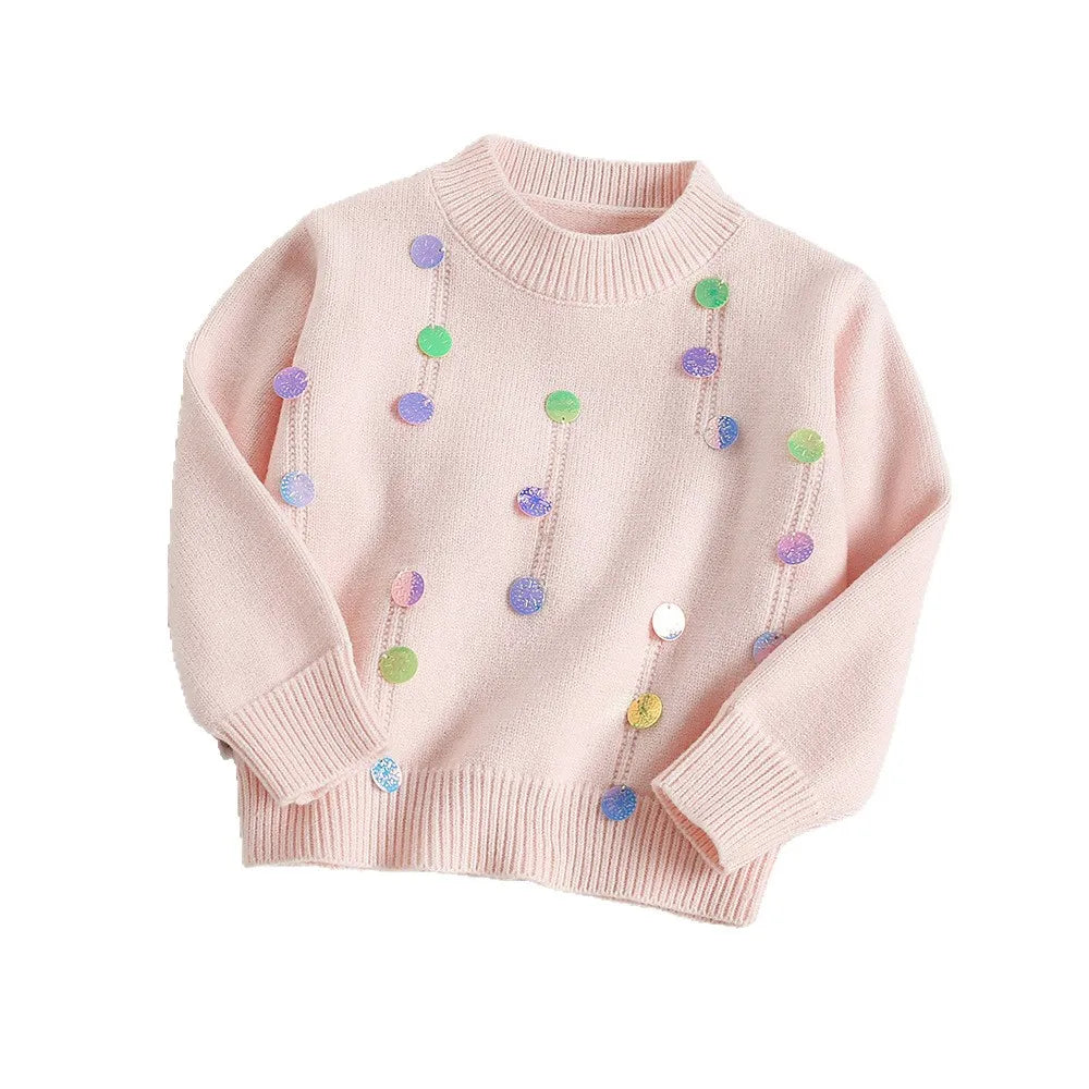Mädchen Pullover mit bunten Pailletten für Kinder im Alter von 1-5 Jahren