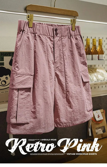 Herren Cargo-Shorts aus schnelltrocknendem Material mit elastischer Taille für den Sommer