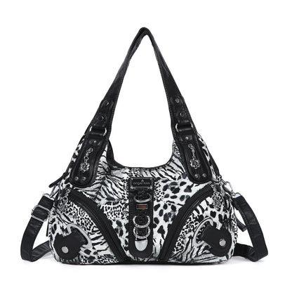Damen-Handtasche Mit Leopardenmuster Und Obergriff Top-Handle Für Alltag Und Freizeit Stilvoll