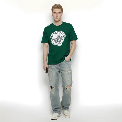 Herren T-Shirt Race Motiv Atmungsaktiv 100% Baumwolle Slim