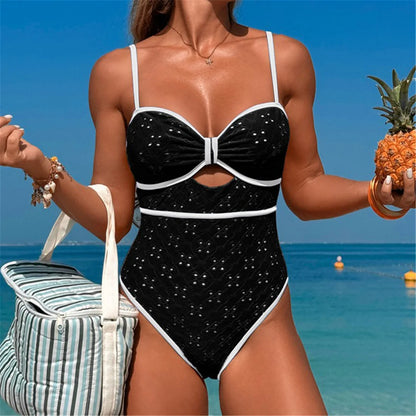 Damen-Badeanzug Cut-Out High-Leg Monokini Weste gepolstert 2026