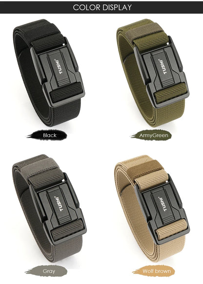 Herren-Gürtel aus Nylon mit Magnetische Schnalle und Schnellverschluss für Alltag und Freizeit