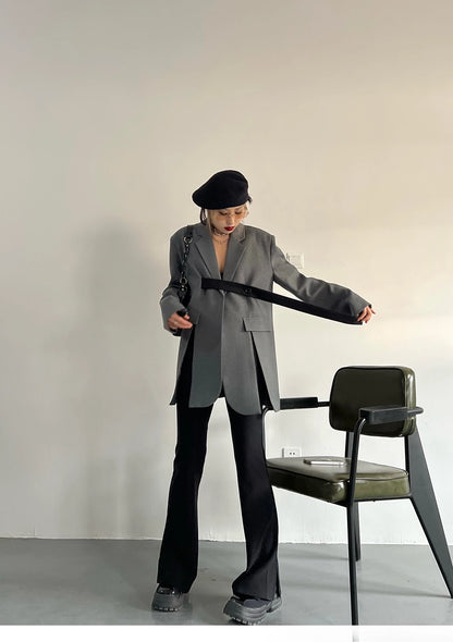 Elegantes Damen-Kleid mit Stehkragen und langen Ärmeln – Schlankes Design mit Diamant- und Ketten-Patchwork