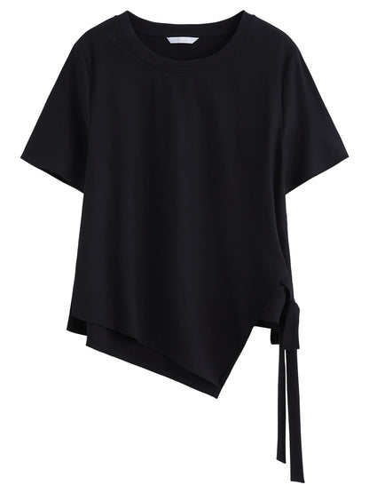 Damen Vintage T-Shirt mit Kontrastnähten und Rundhalsausschnitt – Lässiger Schnitt aus atmungsaktivem Baumwollmix für einen schicken Freizeitlook