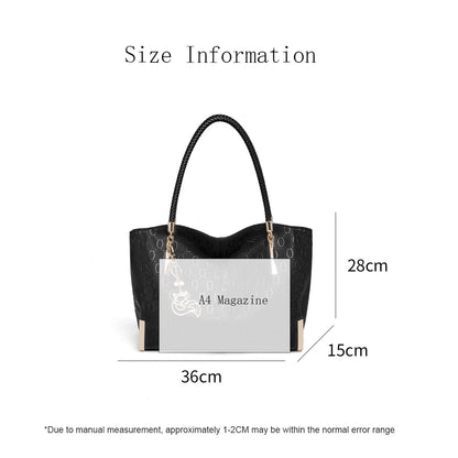 Damen Handtasche aus Split-Leder mit großer Kapazität