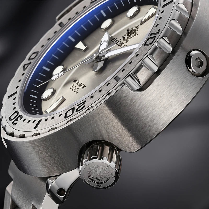 Herren-Luxus-Tuna-Taucheruhr mit Saphirglas und 300 m Tiefe