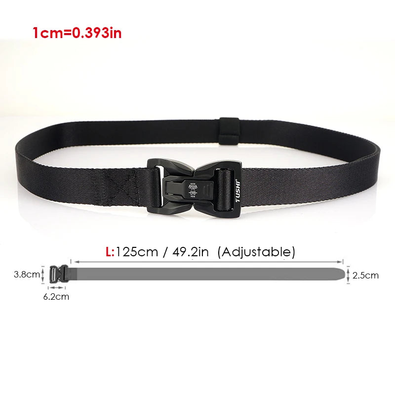 VATLY Techwear Nylon-Gürtel 2,5 cm Schnellverschluss Unisex Taktisch