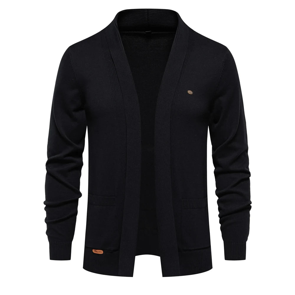 Baumwolle Strickjacke für Männer Qualität Herren Pullover Mode Turn Down Kragen Strick pullover für Männer