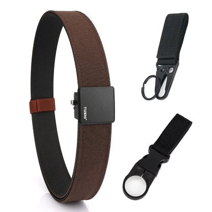 Herren-Taktischer Gürtel aus Nylon mit Metall-Automatik-Schnalle, robuster Alltags- und Arbeitsgürtel
