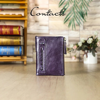Damen Echtleder Geldbörse RFID Karten Fotohalter Reise Büro Alltag Geschenk