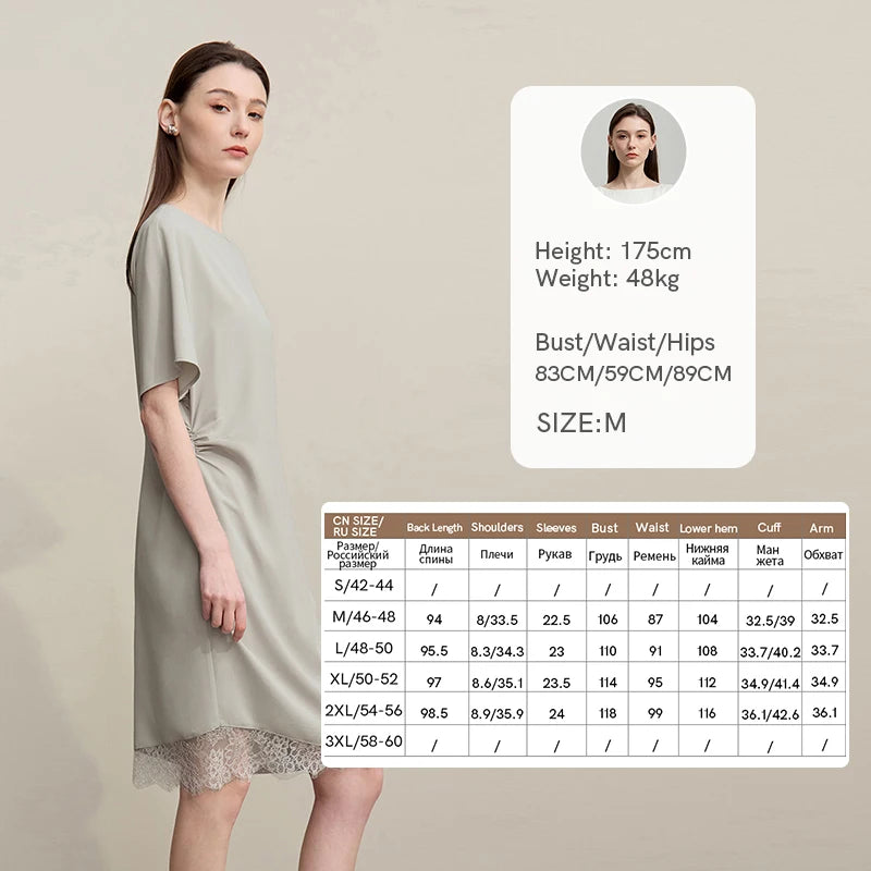 Elegantes Asymmetrisches Chiffonkleid Für Bürodamen