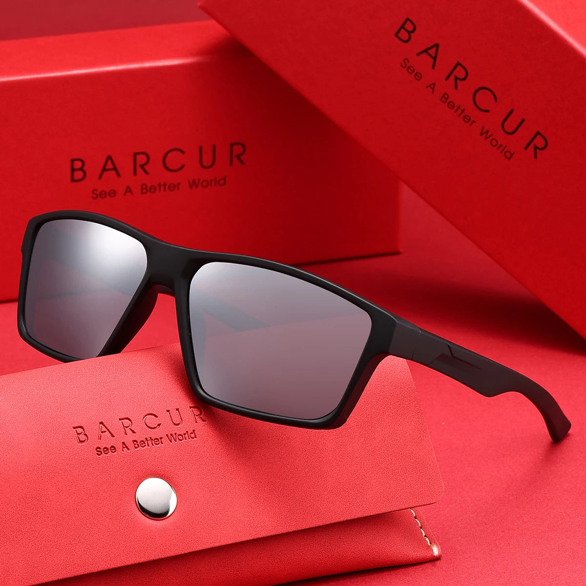 Sonnenbrille Rechteck klassisch leicht UV400 polarisiert Unisex