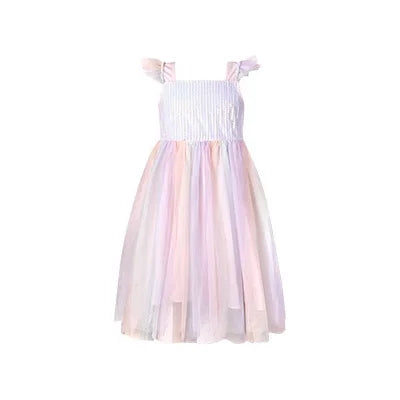 Sommerkleid für Mädchen in Farbverlauf Pink, festlich für Geburtstag oder Hochzeit, Größen 110-170 cm, Alter 3-14 Jahre