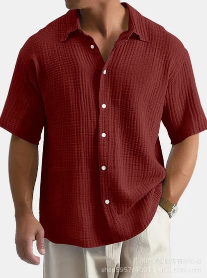 Herren-Sport- und Freizeitshirt aus Baumwoll-Leinen mit Trägern, Brusttasche und Kapuze – Langarm und einfarbig im trendigen Design