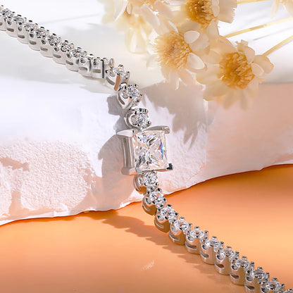 Damen-Tennisarmband Princess Cut mit Moissanit