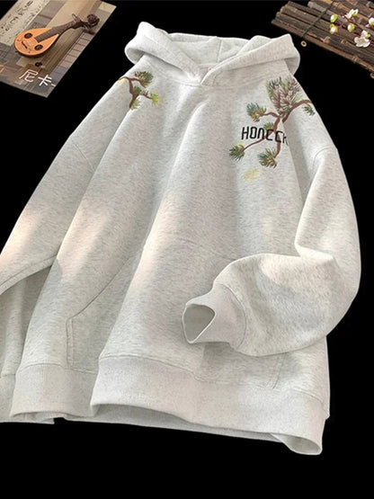 Herbst Kiefer Grafik Hoodies Für Männer Y2K Vintage Streetwear Oversize Mit Kapuze Sweatshirts 2025, Neue Harajuku Fleece Casual Hoody