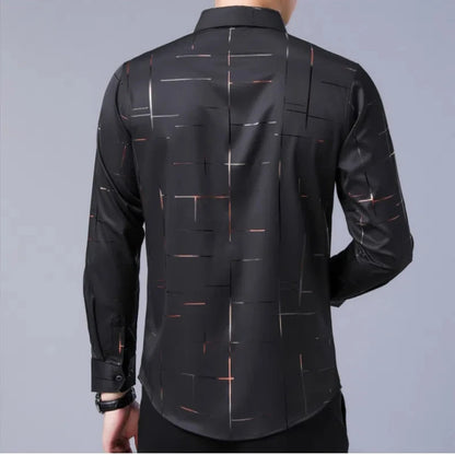 Langarm- und Kurzarm-Herrenhemd in Schwarz und Weiß – Slim Fit Business- und Bürohemd in Unifarben