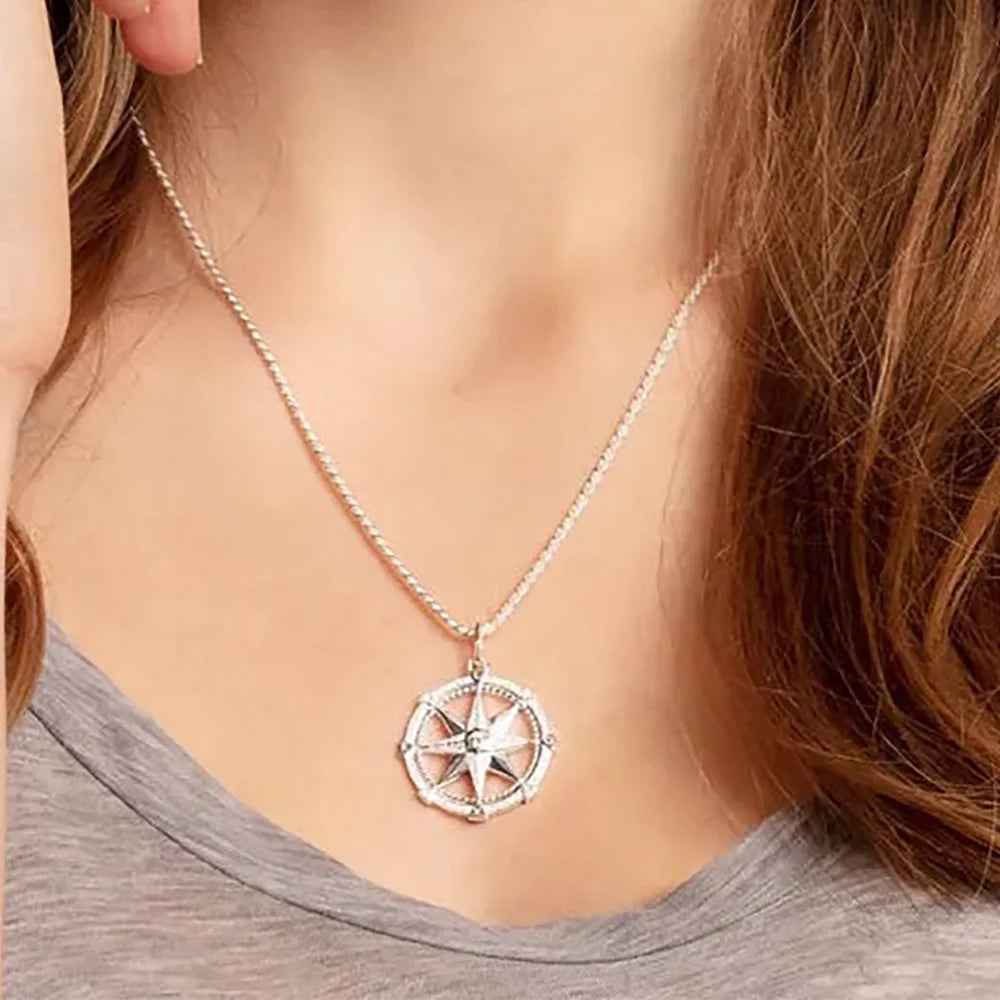 Damen-Charm-Anhänger Rad Stern Glamour trendig aus Sterlingsilber