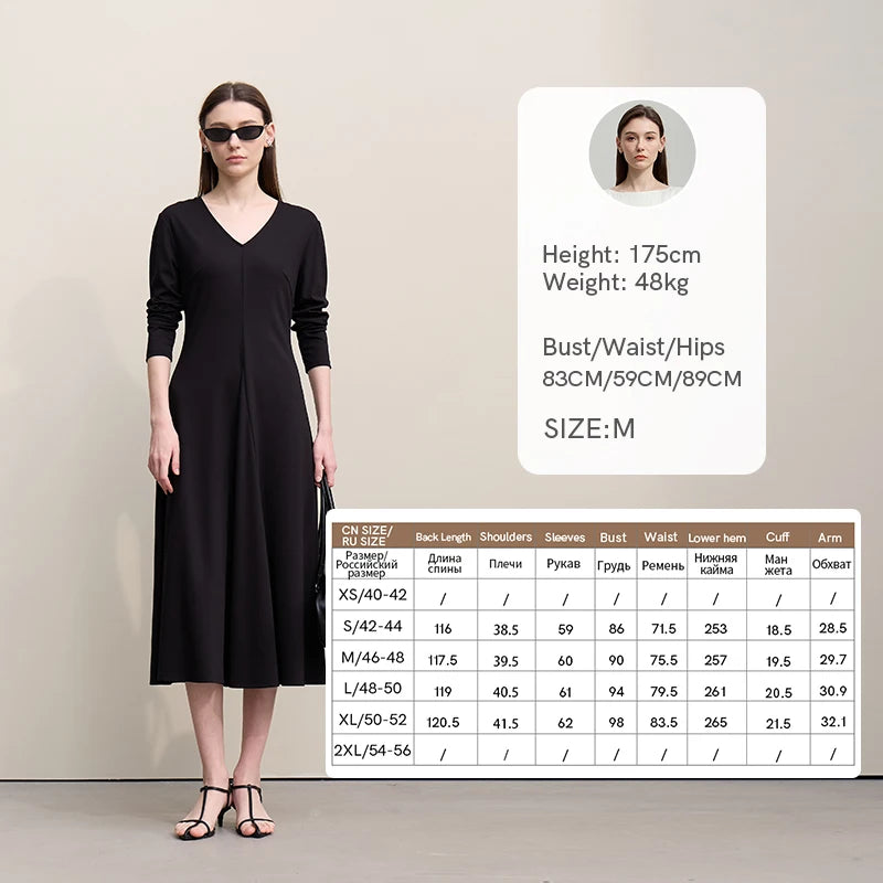 Elegantes Damen Strickmaxikleid Mit Elastischer Taille Für Büro Und Reisen