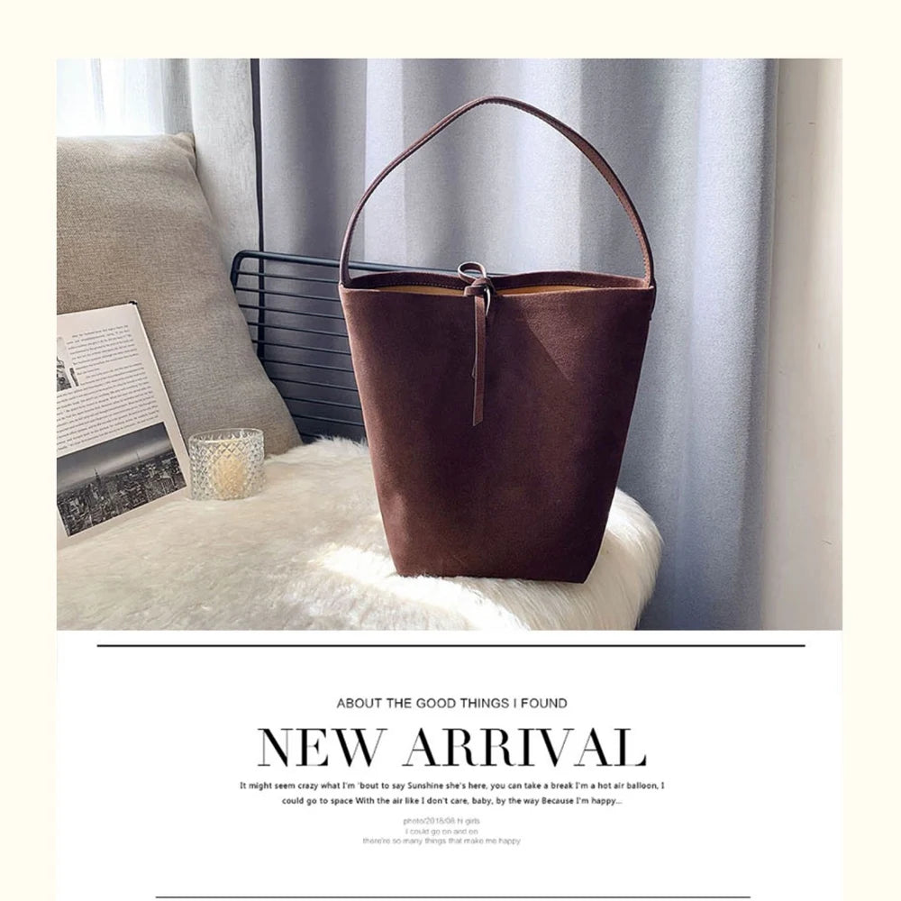 Top Layer Suede Bucket Tote | Große Tasche Aus Kuhleder