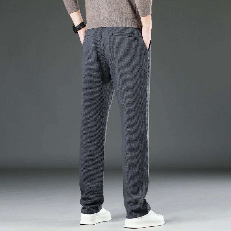 Herren Freizeit Hose aus dicker Nachahmung Baumwolle mit elastischen Taschen