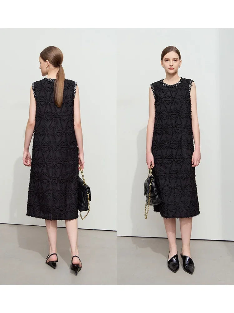 Elegantes Damen Kleid Mit Pailletten Und Fransen Für Büro