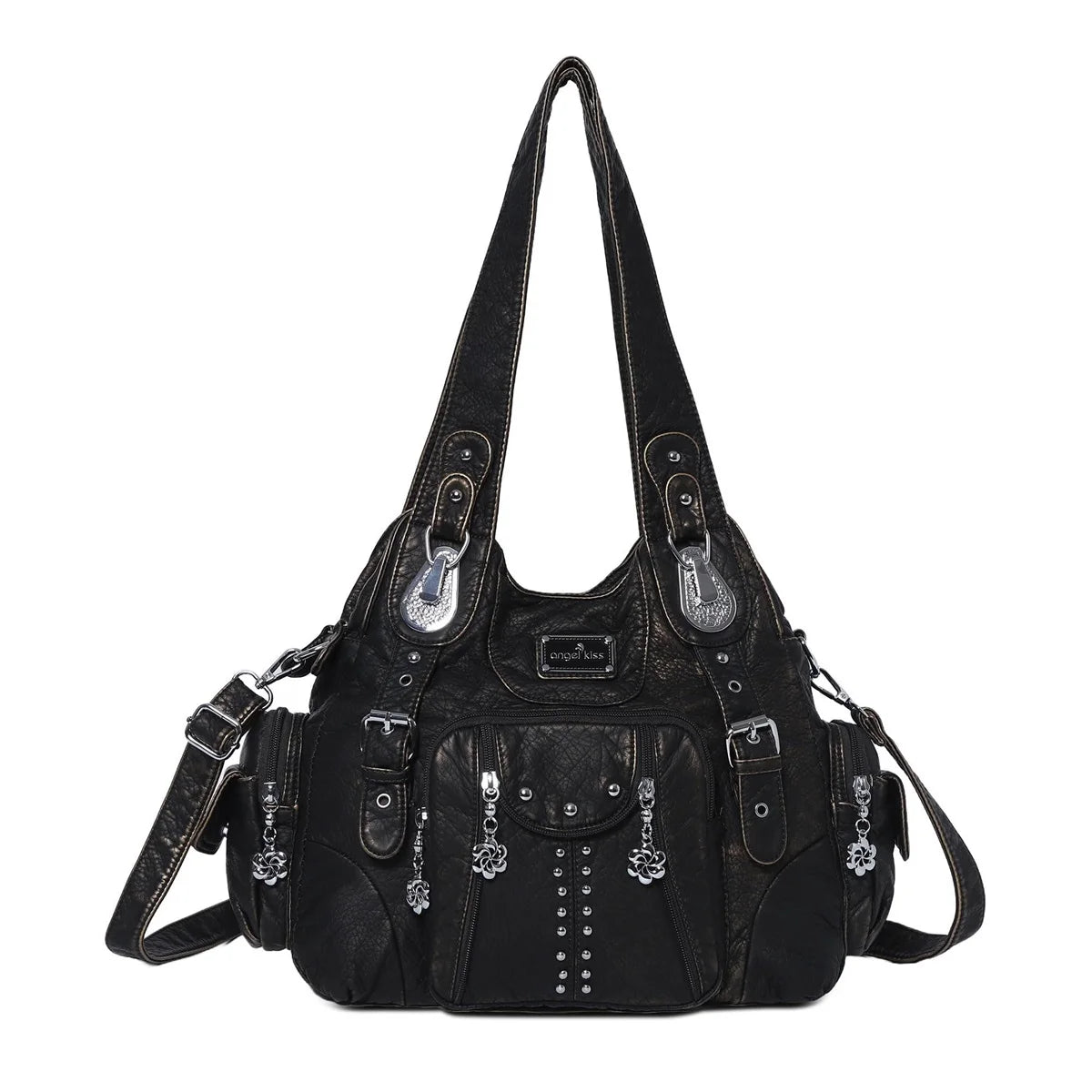 Damen-Schultertasche Aus PU-Leder Große Kapazität Vintage Stil Für Alltag Mit Viel Stauraum