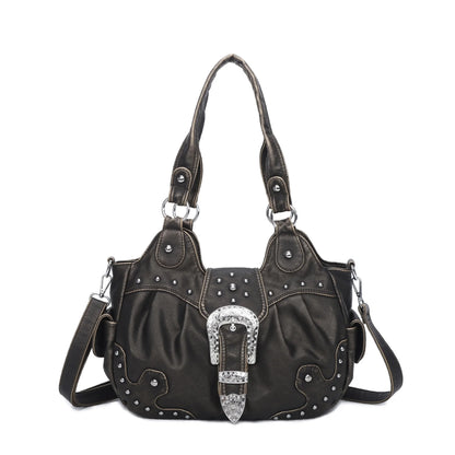 Damen-Handtasche aus PU Leder Leopardenmuster Top-Handle Tragegriff Mit Innenfächern und Reißverschlussfach