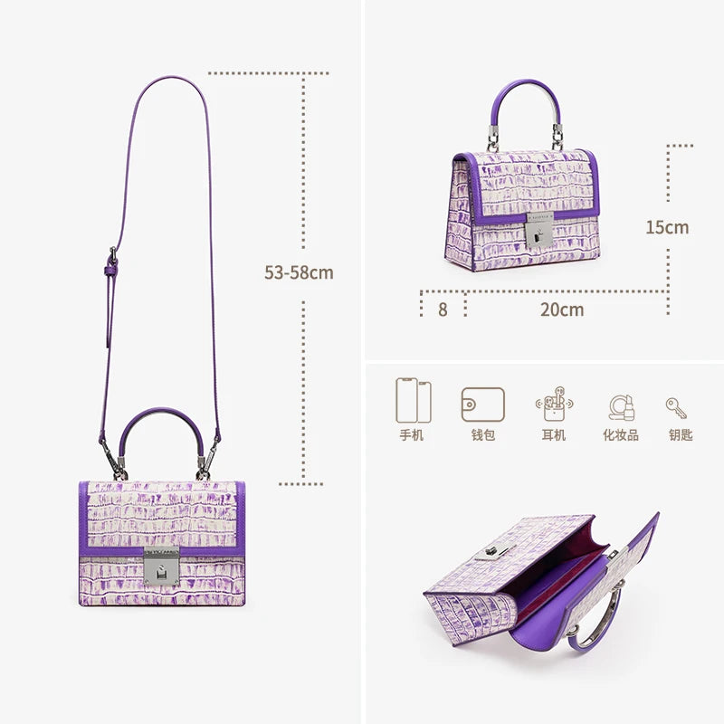 Stilvolle Damenhandtasche Aus Echtem Leder Mit Kompaktem Format Für Frauen
