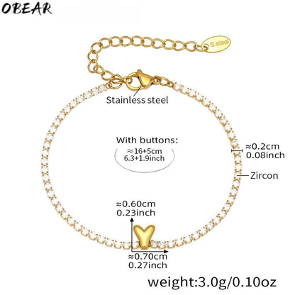 Damen-Armband mit Initialen-Buchstabe