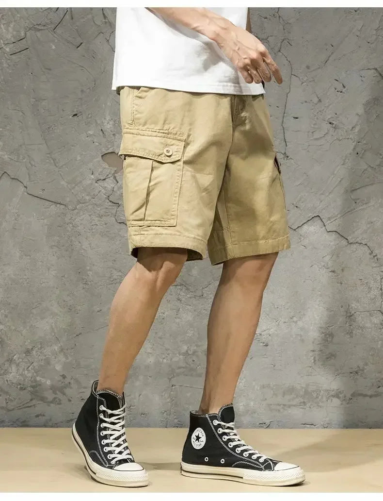 Leichte Herren-Sommershorts aus atmungsaktivem Leinen für Outdoor-Aktivitäten