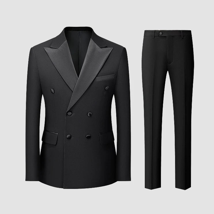 Lange Herren-Anzughose aus 50% Wolle, Slim Fit, tiefblau – ideal für Hochzeit, Büro und Alltag im Herbst und Frühling.