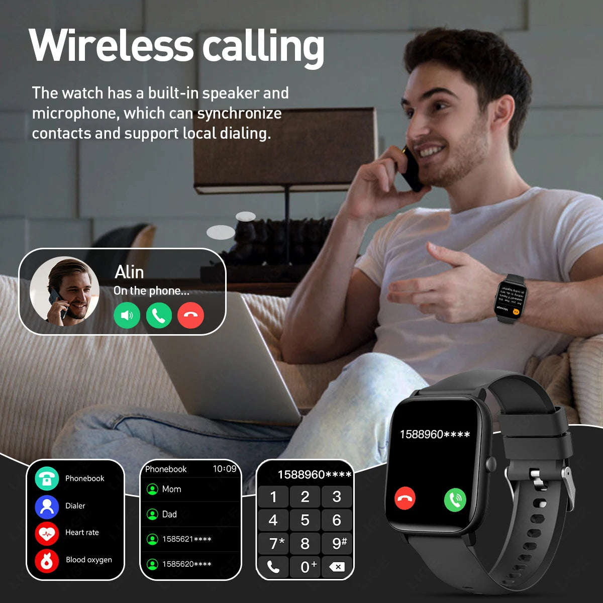 LIGE Für Android IOS 2025, neue Smart Uhr Für Männer Frauen Herzfrequenz Blutdruck Fitness Tracker Bluetooth Anruf Smartwatch mann