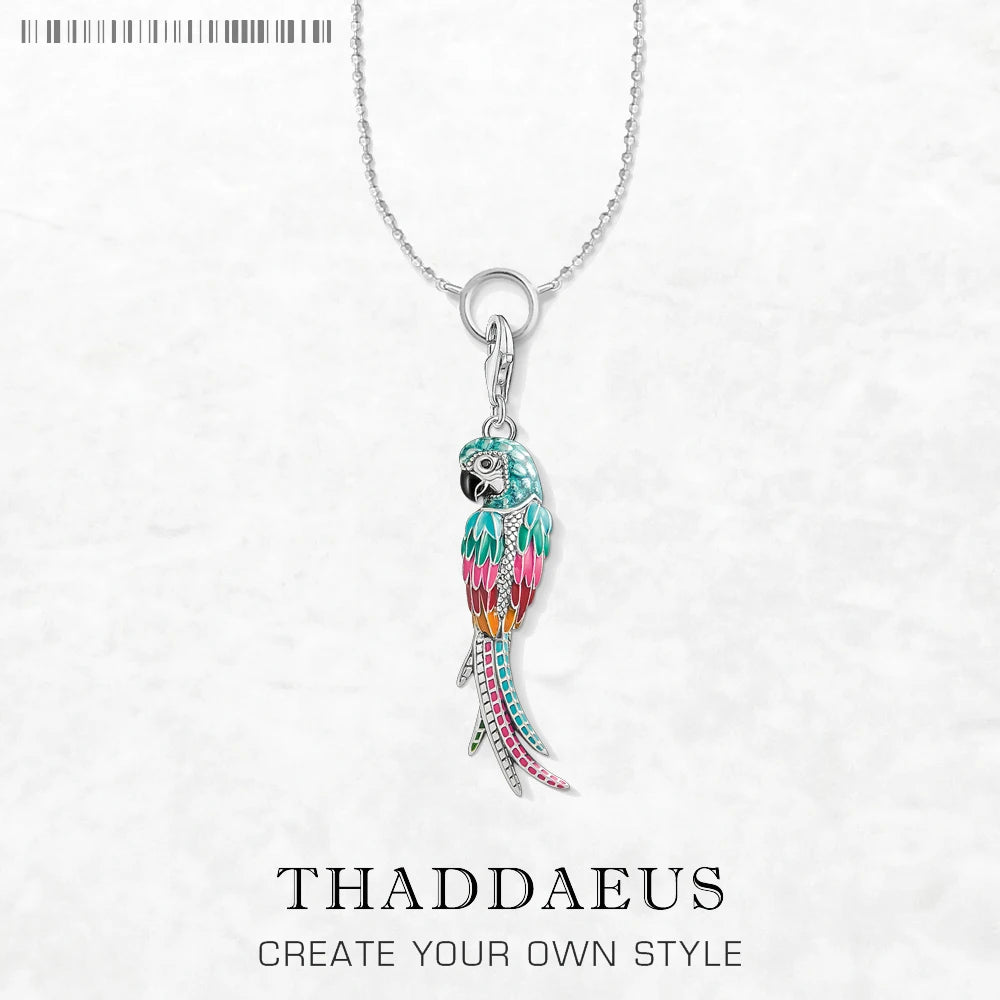 Damen-Halskette Charm-Kette Papagei Boehmen aus Sterlingsilber