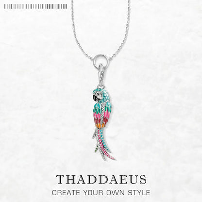 Damen-Halskette Charm-Kette Papagei Boehmen aus Sterlingsilber