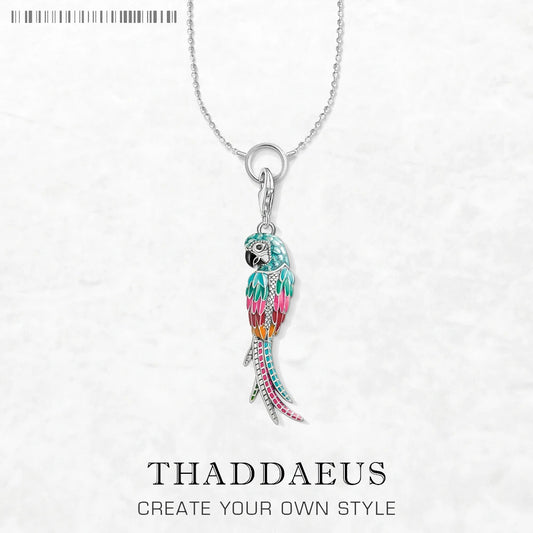 Damen-Halskette Charm-Kette Papagei Boehmen aus Sterlingsilber