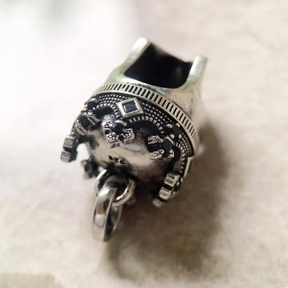 Damen-Charm-Anhänger Schwert Krone Ritter Schutz aus Sterlingsilber