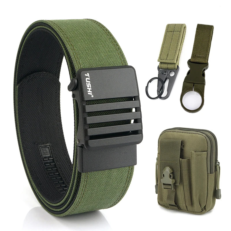 Herren-Taktischer Gürtel aus Nylon mit matte Metall-Schnalle und 43 mm Breite für Alltag und Freizeit