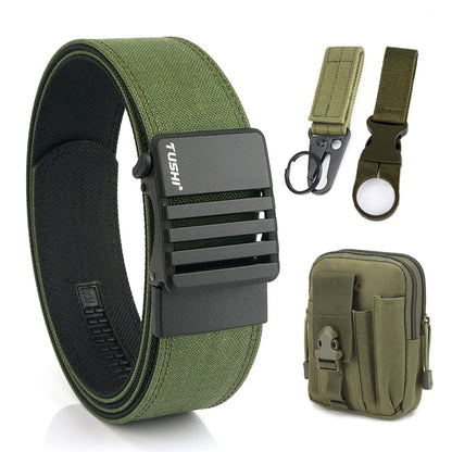 Herren-Taktischer Gürtel aus Nylon mit matte Metall-Schnalle und 43 mm Breite für Alltag und Freizeit