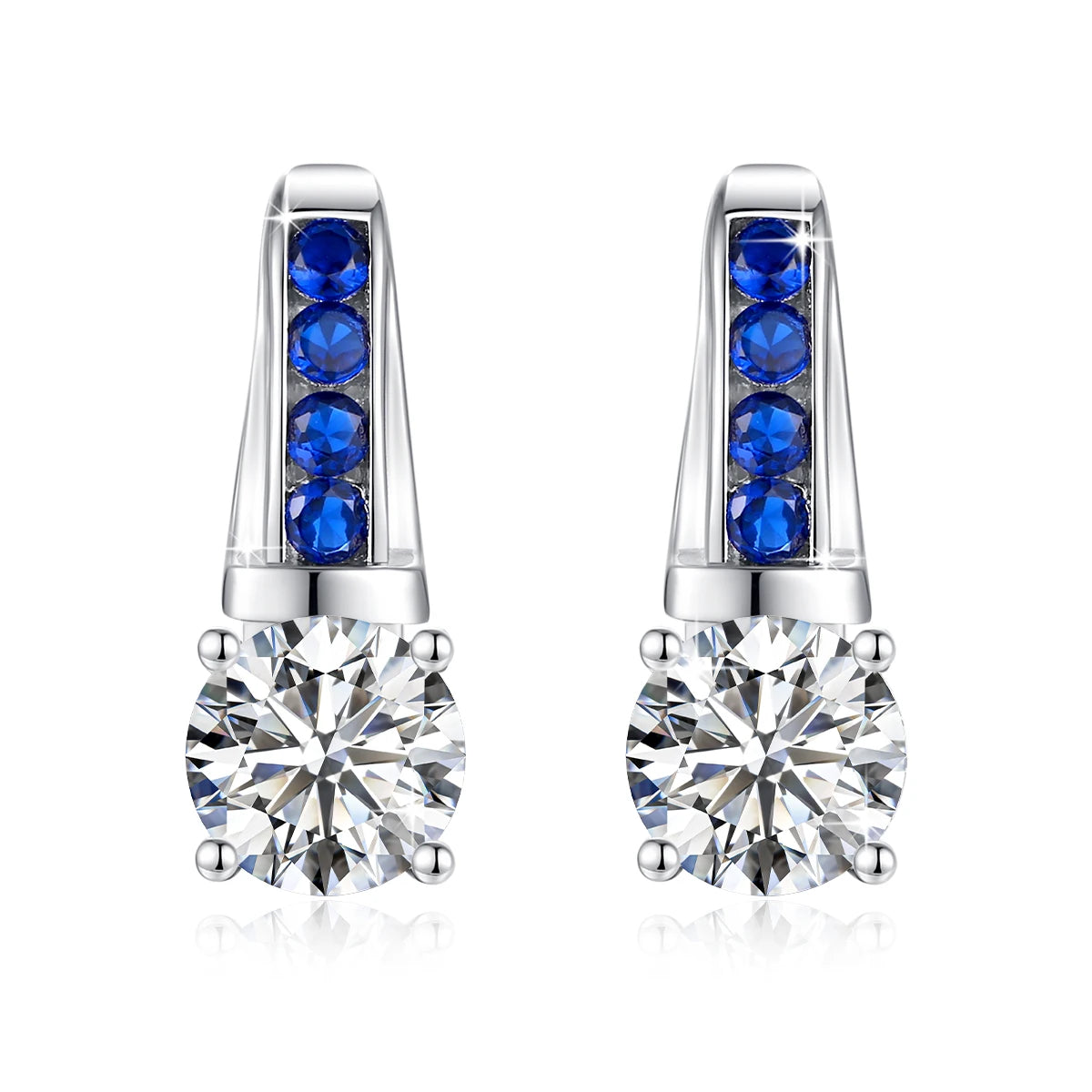 Damen-Ohrhänger Moissanit aus Sterlingsilber, D-Farbe VVS1, 2 Karat, 8 mm Schmuck für Hochzeit und Festlichkeiten