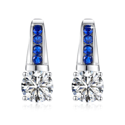 Damen-Ohrhänger Moissanit aus Sterlingsilber, D-Farbe VVS1, 2 Karat, 8 mm Schmuck für Hochzeit und Festlichkeiten