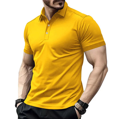 Herren-Poloshirt mit Brusttasche und kurzen Ärmeln in einfarbigem Design – ideal für den Sommer