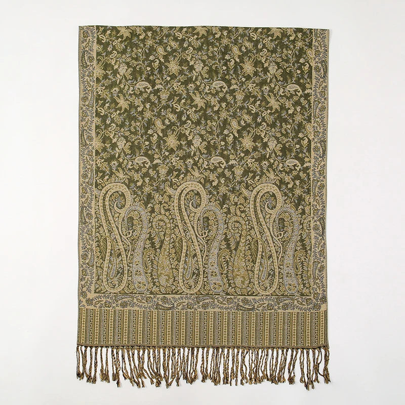 Damen Winterschal Kaschmir Jacquard Paisley lang Pashmina Bandana Foulard Luxus