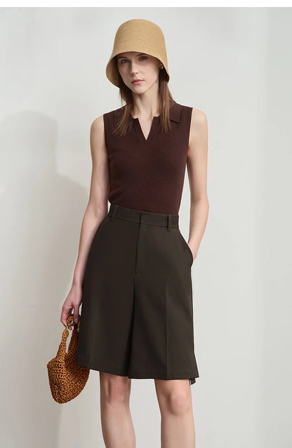 Damen Shorts im minimalistischen Stil mit Tasche für den Sommer