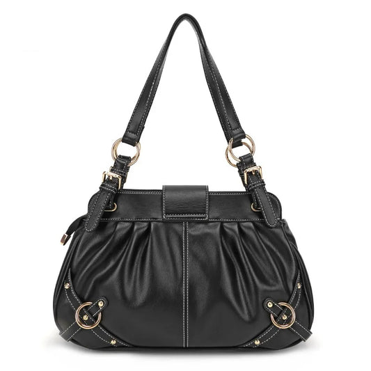 Damen-Schultertasche aus PU mit Reißverschluss Großes Fassungsvermögen und Innenfächern für Alltag