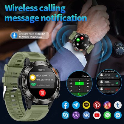Männer Smartwatch im Outdoor-Design mit Bluetooth und Herzfrequenzmessung