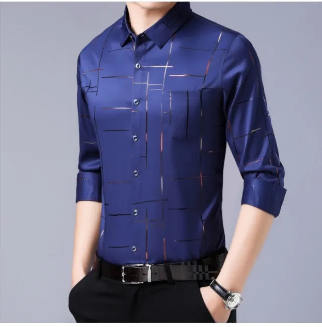 Langarm- und Kurzarm-Herrenhemd in Schwarz und Weiß – Slim Fit Business- und Bürohemd in Unifarben