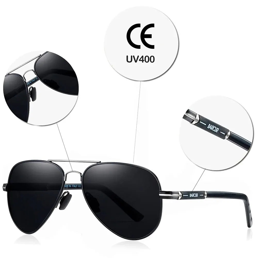 Sonnenbrille Pilot polarisiert UV400 Fahren Angeln Herren