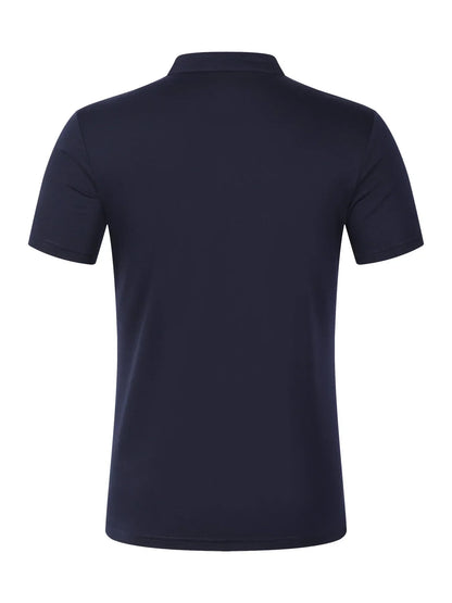 Herren-Polohemd mit doppeltem Stehkragen und kurzen Ärmeln – ideal für Sport im Herbst und Winter