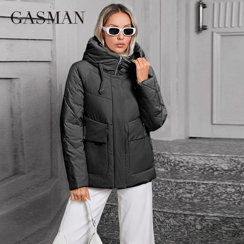 Eleganter Damen-Winterparka mit Daunenfüllung und modischem Design – ideal für kalte Tage